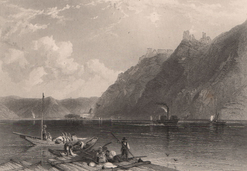 BURG LIEBENSTEIN BURG STERRENBERG(FEINDLICHE BRÜDER).Germany.Rhine Valley 1875